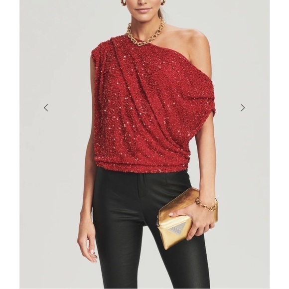 NWT RETROFÊTE MYLES SEQUIN TOP - Picture 2 of 4